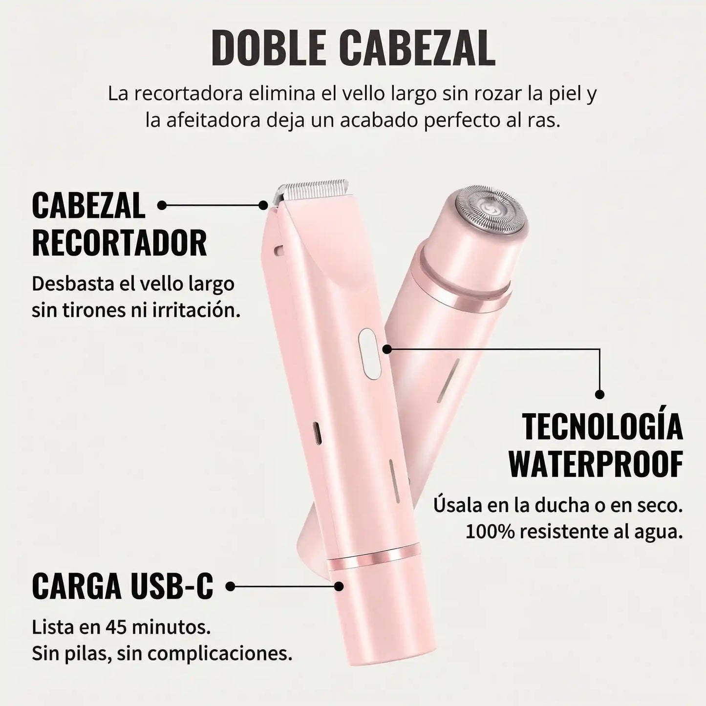 Shavely® - Rasuradora femenina sin cortes ni irritación
